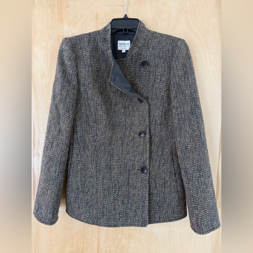 Armani Collezioni Women's Black Tweed Jacket - Picture 13 of 15